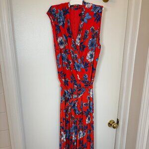 🌺 Tommy Hilfiger Red Floral Jumpsuit – Size 2